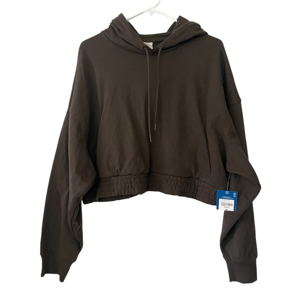 NWT Arizona Jean Company Olive Green/Brown Cropped Hoodie-XXL Junior